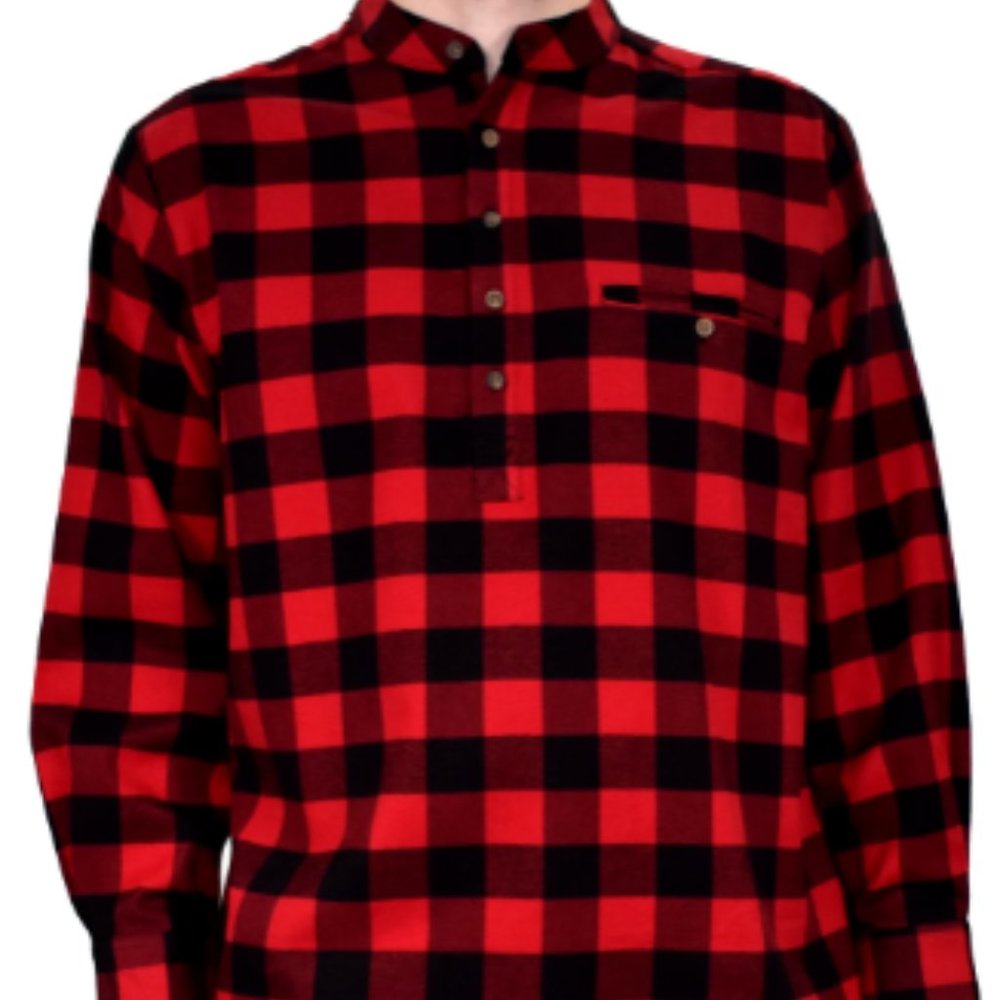 Lee Valley Grandfather Shirt LV9 - XL Red & Black Check Pattern